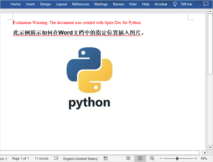 python 在 word 中插入图片