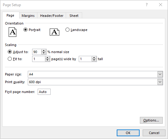 python 调整 excel 页面设置